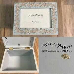 RARE-2002 Deb Hrabik For Demdaco - Keepsake / Memory Box With 4 X 6 Frame On Top